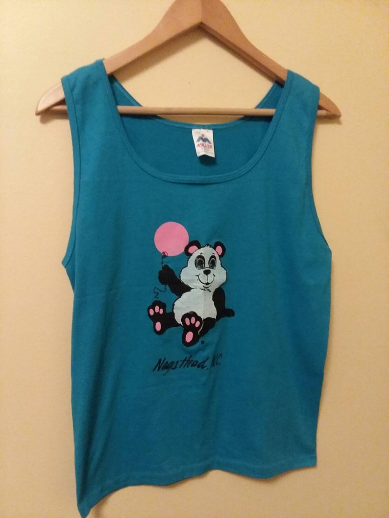 Nags Head NC Tank Top Vintage Tank Top Panda Bear T-Shirt Graphic Tees Retro Tanks Men/'s Tank Women/'s Tanks Beach Tank Outer Banks NC Shirt