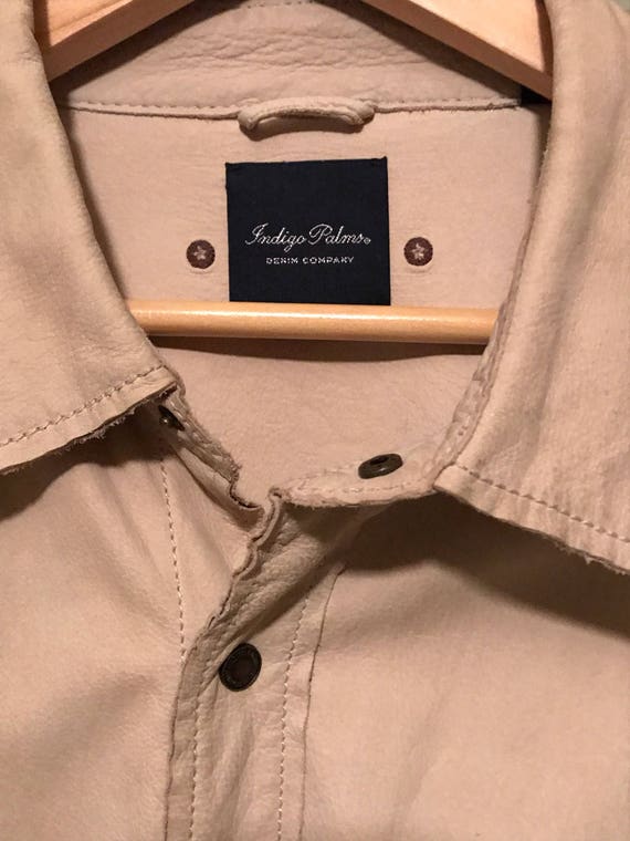Indigo Blue Leather Jacket Mens XL Vintage Leather