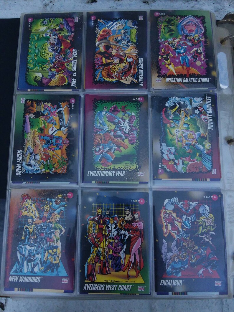 1992 Marvel Comic Card Set Marvel Collectible Card Set Vintage Etsy