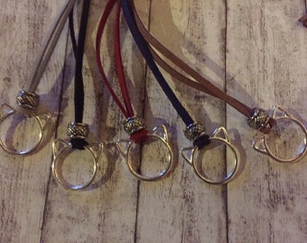 Cat's head eyeglass chain