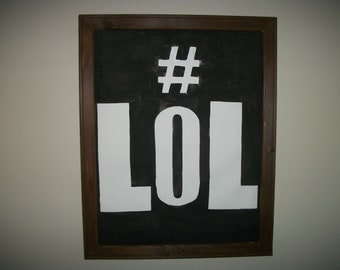 Subway sign, Framed wood sign, LOL, Typography sign, Subway art