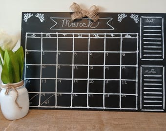 Large chalkboard monthly calendar