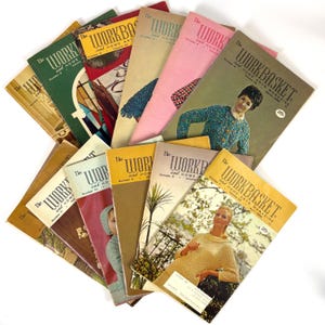Vintage The Workbasket Magazine Vol 33 Full Year Set | 1967 1968 Issues 1-12 | Retro Crochet Knitting Patterns | Mid Century Mod Craft