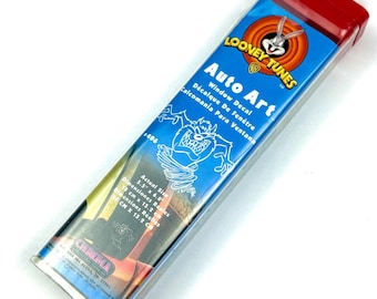 Vintage Looney Tunes Tasmanian Devil Auto Art Window Decal 90s Car Vinyl NOS