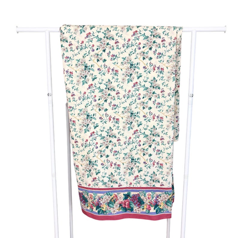 Vintage Laura Ashley Flat Sheet Full Shabby Cottage Floral Bedding 90s Romantic Bild 4