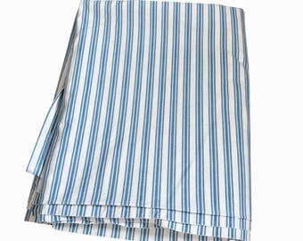 Seltene Vintage Ralph Lauren Claudine Königin Blatt Blau Ticking Americana Coastal