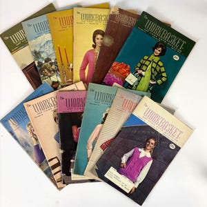 Vintage The Workbasket Magazine Vol 35 Full Year Set | 1969 1970 Issues 1-12 | Retro Crochet Knitting Patterns | Mid Century Mod Craft