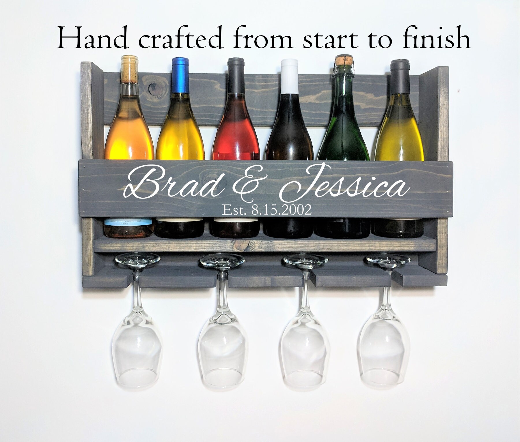 Wedding Gift Wine Rack personalized wedding gift rustic wine Etsy