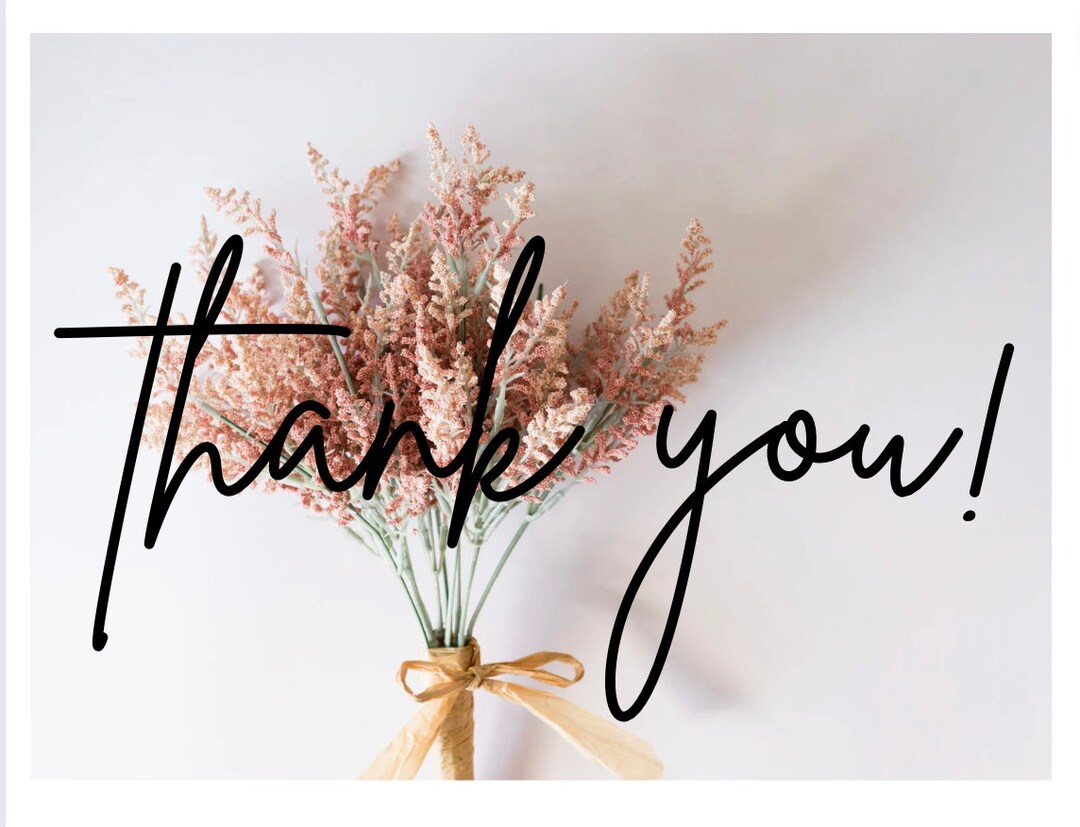 Flower Thank You Card - Editable in CANVA - Etsy