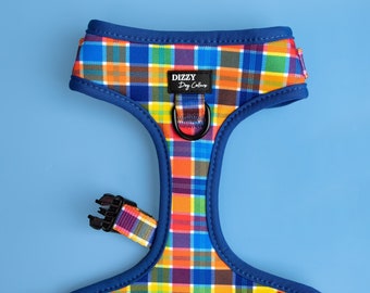 DOG HARNESS | Country Plaid | Neck Adjustable Dog Harness | Canvas & Neoprene