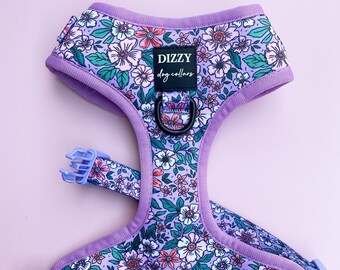 DOG HARNESS | Lilac Floral | Neck Adjustable Dog Harness