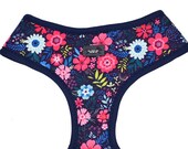 Navy Floral Dog Harness - Dog Harness Dog Harness Australia Dog Collars Australia