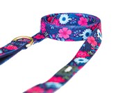 Navy Floral Dog Lead