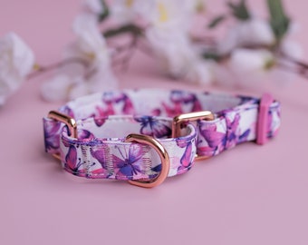 Martingale Dog Collar | Candy Sky Butterfly - Pink Butterflies