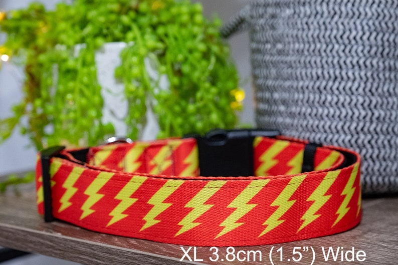 Lightning Bolt Dog Collar / Yellow Dog Collar / Australian Etsy
