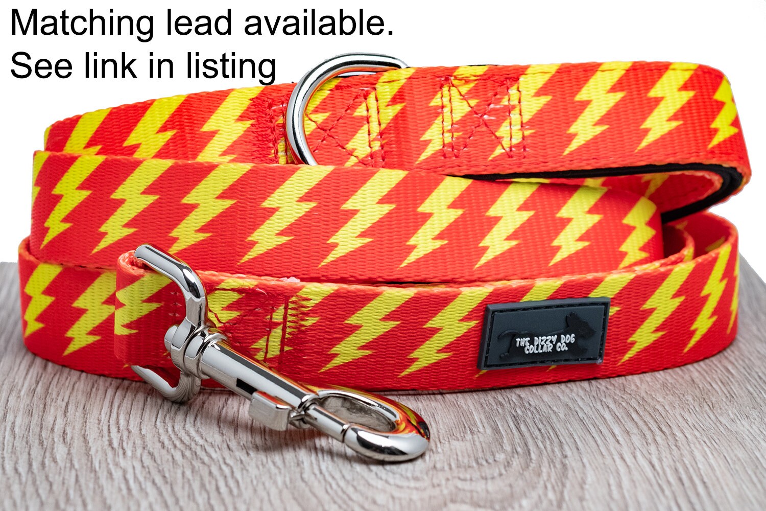 Lightning Bolt Dog Collar / Yellow Dog Collar / Australian Etsy