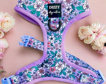 DOG HARNESS | Lilac Floral | Neck Adjustable Dog Harness
