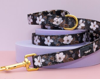 Midnight Cherry Blossoms Dog Leash