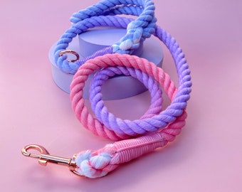 The Momo | Rope Lead | Ombre Pink, Lilac & Purple Dog Lead