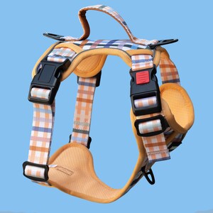 No Pull Dog Harness | Step in | Reflective | Heavy Duty | Easy Reach Handle | Vintage Gingham