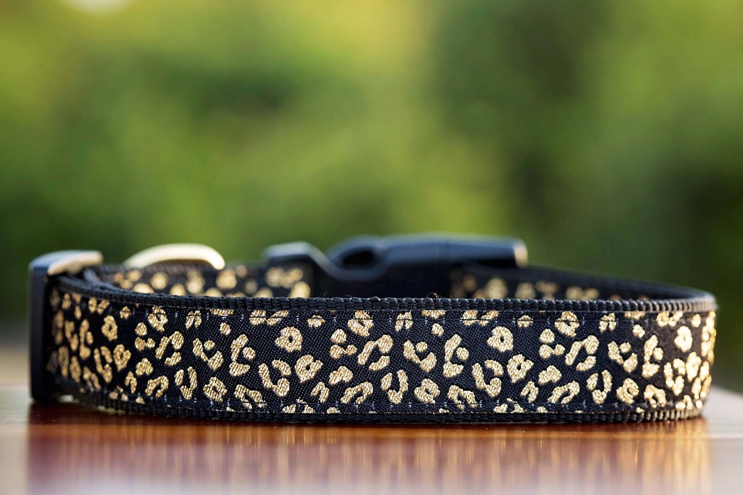 Black and Gold Leopard Print Dog Collar / XSXL / Dog Collars Etsy
