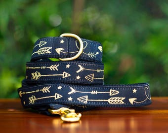 Golden Arrows Dog Leash / Made in Australia / Gold Dog Lead