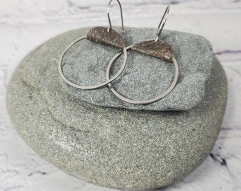Halibut Leather Circular Band Earrings