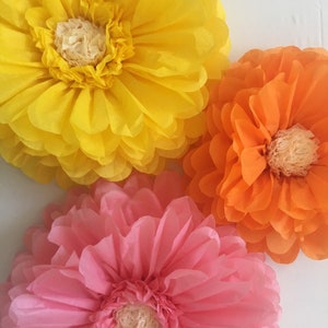 Giant tissue paper flowers for home and nursery decor, wall art, bridal showers, baby showers and birthday parties image 2