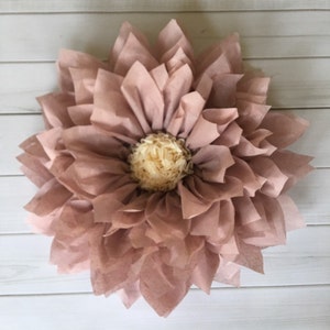 Rose gold and cream paper flower set for home decor, birthday parties, bridal showers and wedding reception decor image 3