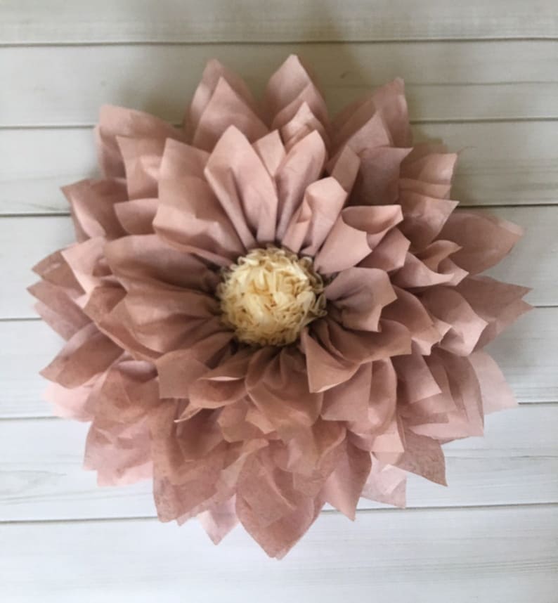 Rose gold and cream paper flower set for home decor, birthday parties, bridal showers and wedding reception decor image 3