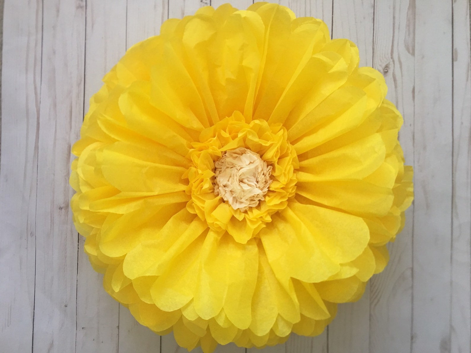 Large yellow paper flower for home decor wall art and party Etsy