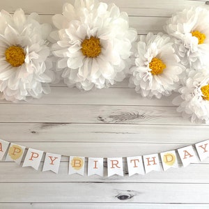 Giant paper flower daisy backdrop for rustic wedding decor, baby showers and photo backdrops image 4