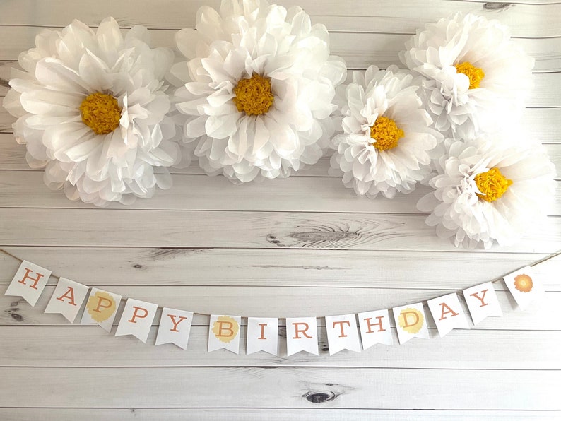 Giant paper flower daisy backdrop for rustic wedding decor, baby showers and photo backdrops image 4