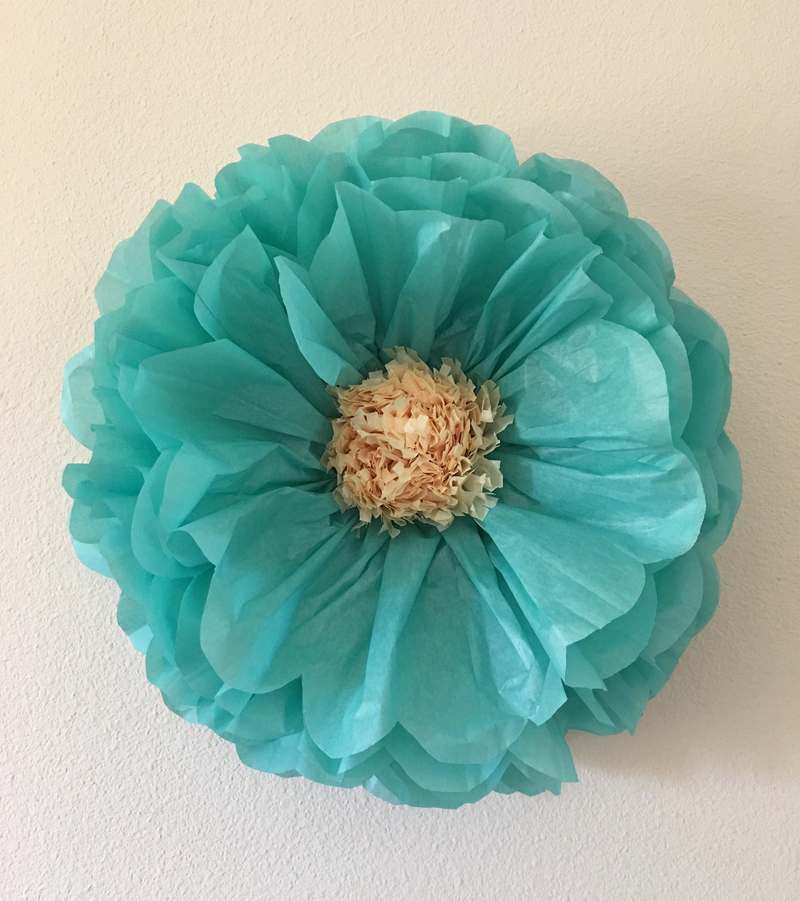 Teal Tissue Paper Flower for sweet sixteen parties Etsy