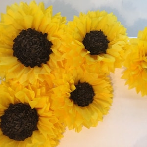 Choose your own paper sunflower backdrop for sunflower wedding decor, party decor, bridal or baby showers and birthday parties