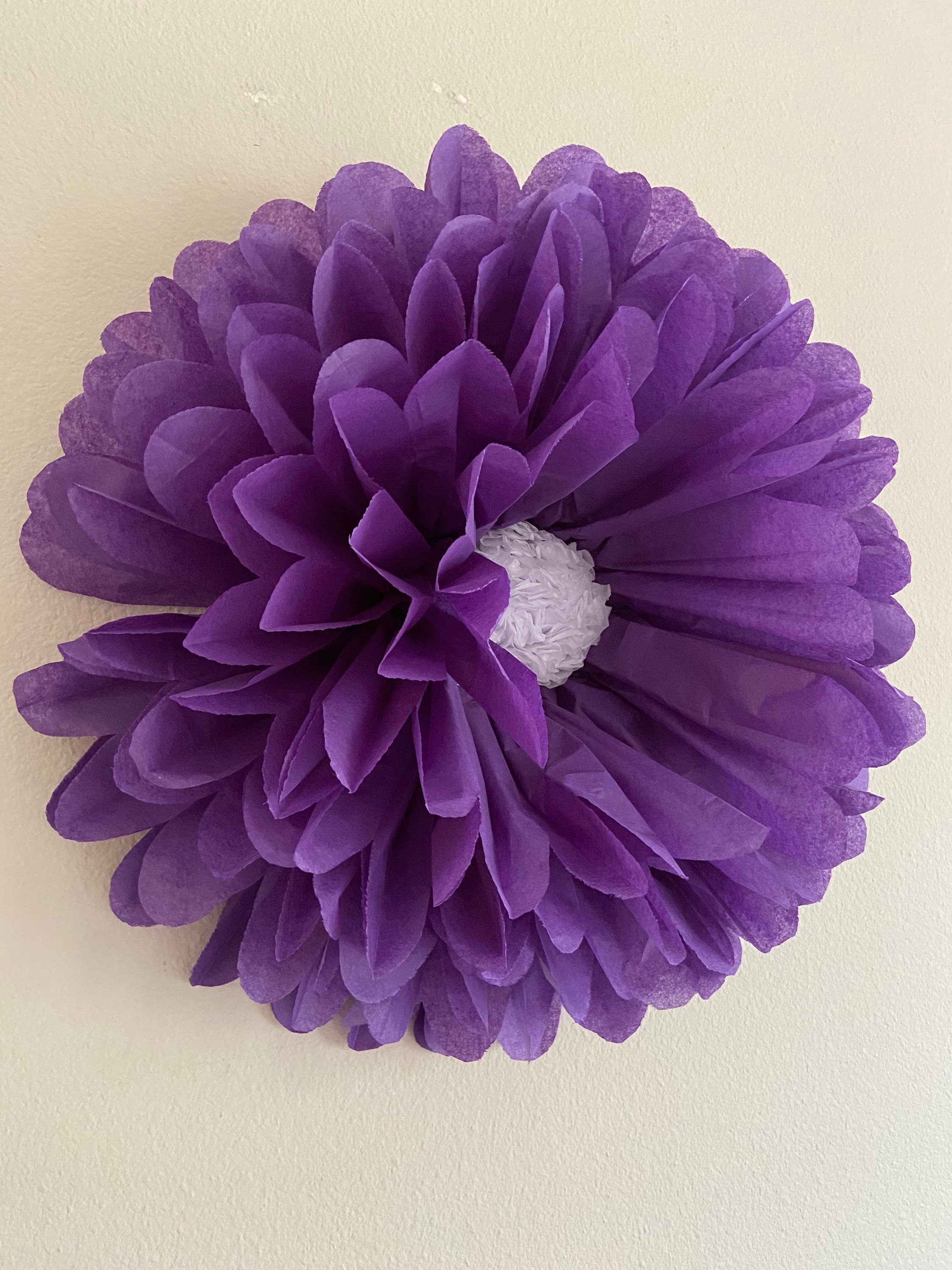 Purple Paper Flower Set of Five for Wedding Flowers Party Etsy