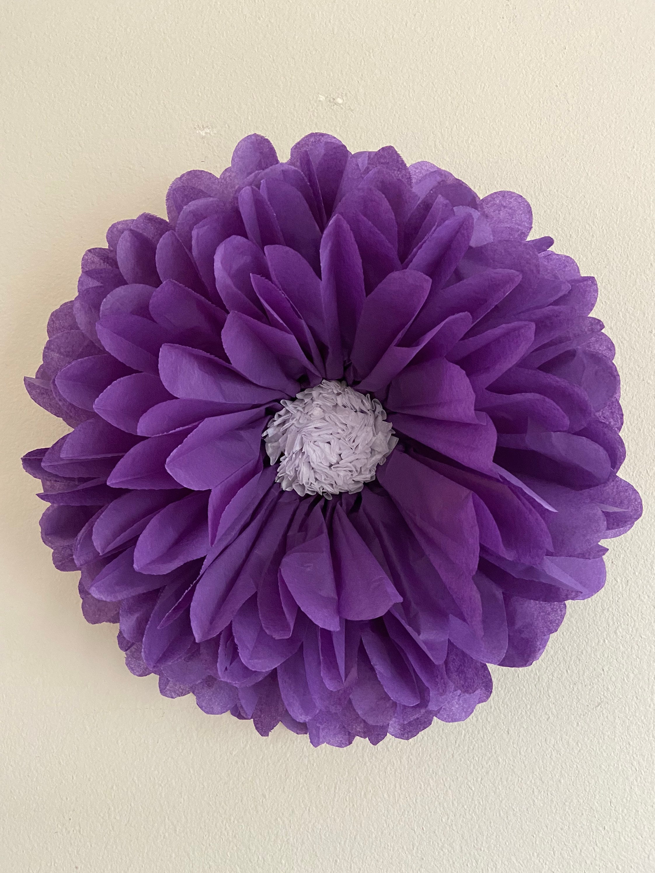 Purple Paper Flower Set of Five for Wedding Flowers Party Etsy