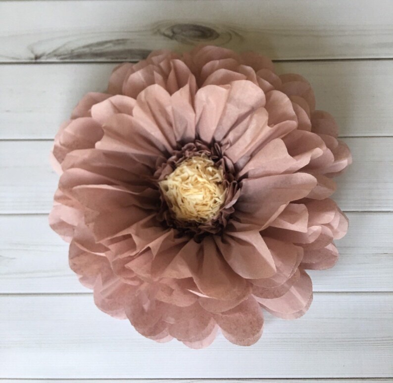 Rose gold and cream paper flower set for home decor, birthday parties, bridal showers and wedding reception decor image 5