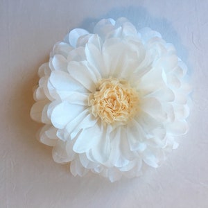 Large white tissue paper flower for weddings, bridal showers and event decor