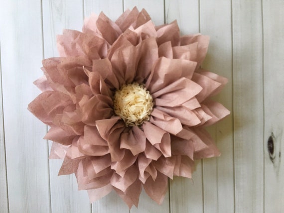Large Dusty Rose Paper Flower Beautiful For Weddings Photo Backgrounds And Baby Or Bridal Shower Decor
