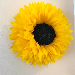 Oversized yellow tissue paper sunflower image 2