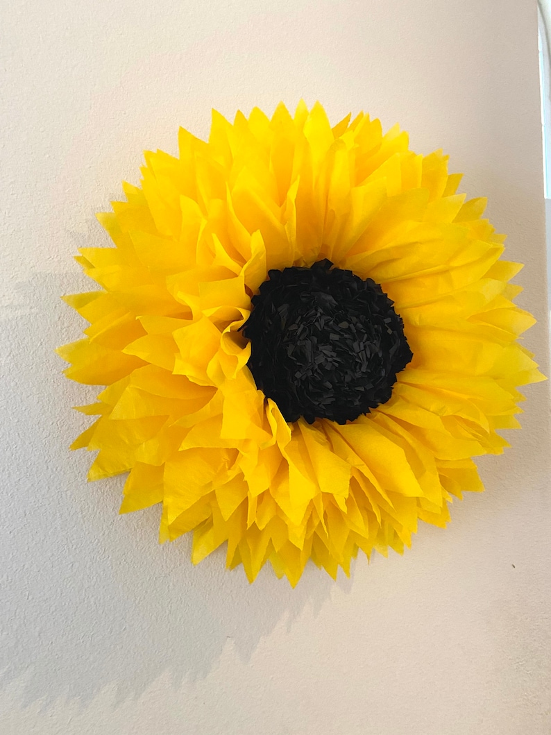 Oversized yellow tissue paper sunflower image 2