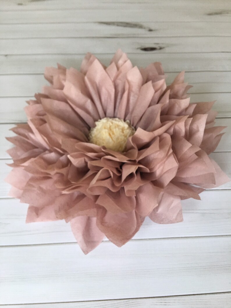 Rose gold and cream paper flower set for home decor, birthday parties, bridal showers and wedding reception decor image 4