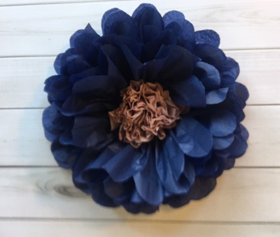 Large Navy Tissue Paper Flower, Beautiful for Weddings, Bridal Showers and  Graduation Parties 