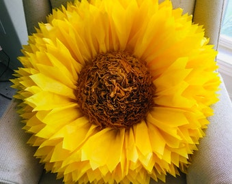 Huge paper sunflower, beautiful for sunflower themed parties, wedding decor, graduation, event decor and photo backgrounds