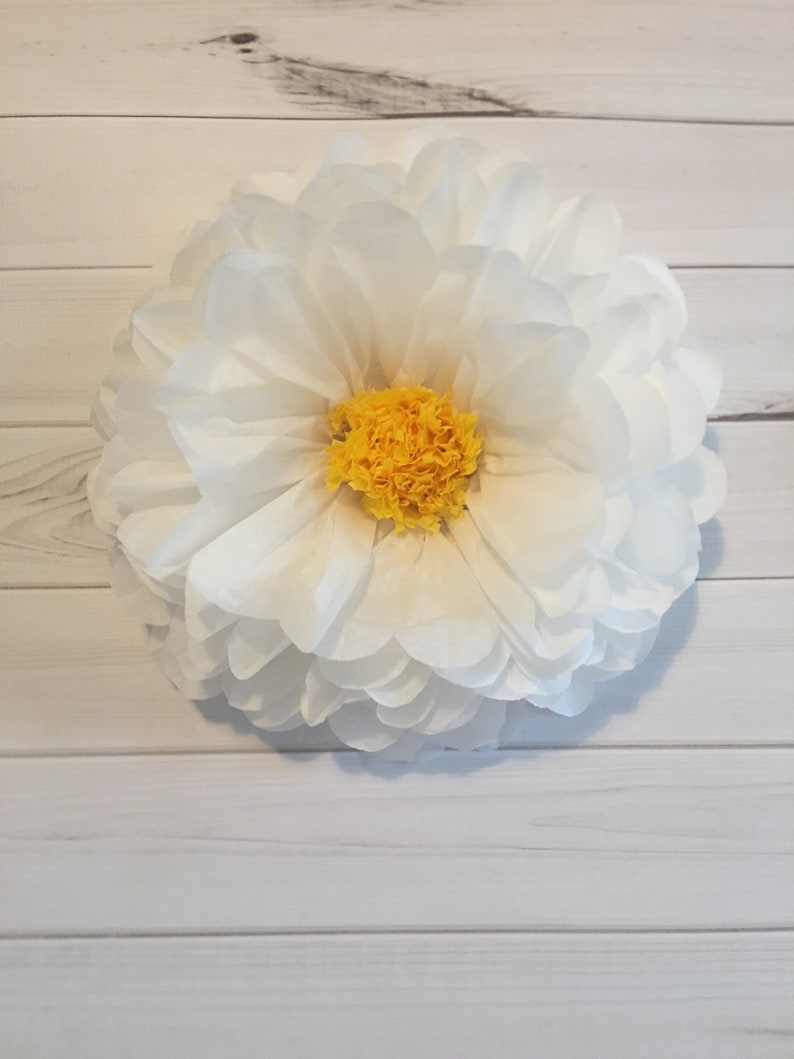 Giant paper flower daisy backdrop for rustic wedding decor, baby showers and photo backdrops image 6