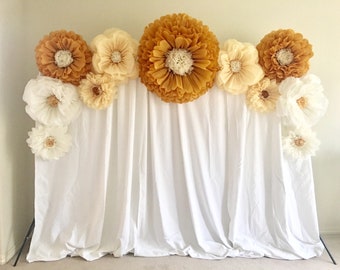 Pared de flores de papel para decoración de bodas DIY, decoración de despedidas de soltera, fondos para fotos