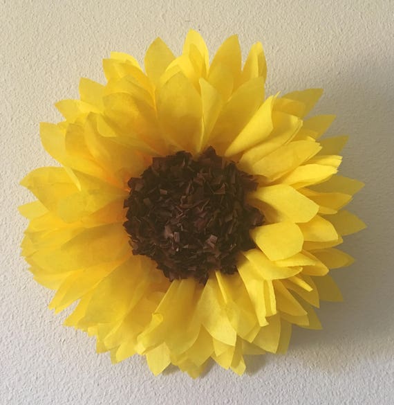 Large Tissue Paper Yellow Sunflower, Beautiful for Sunflower Themed Events  