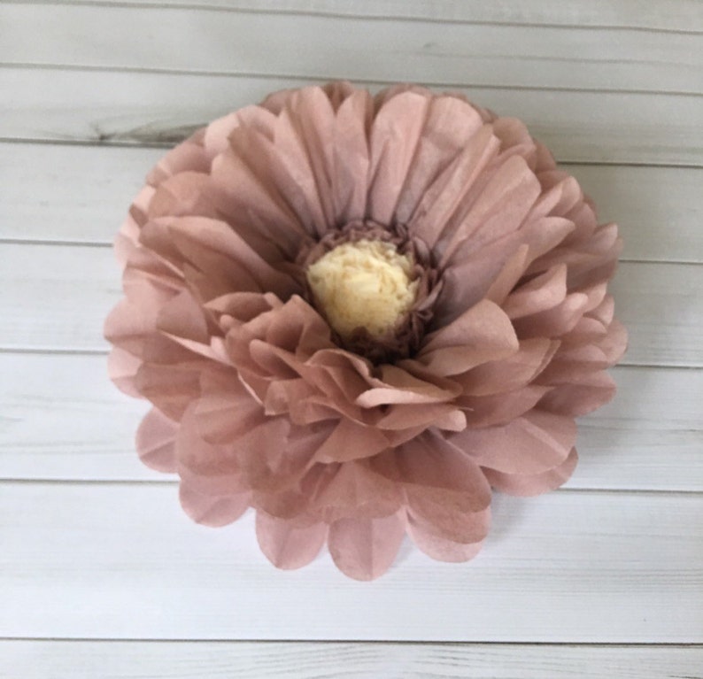 Rose gold and cream paper flower set for home decor, birthday parties, bridal showers and wedding reception decor image 6