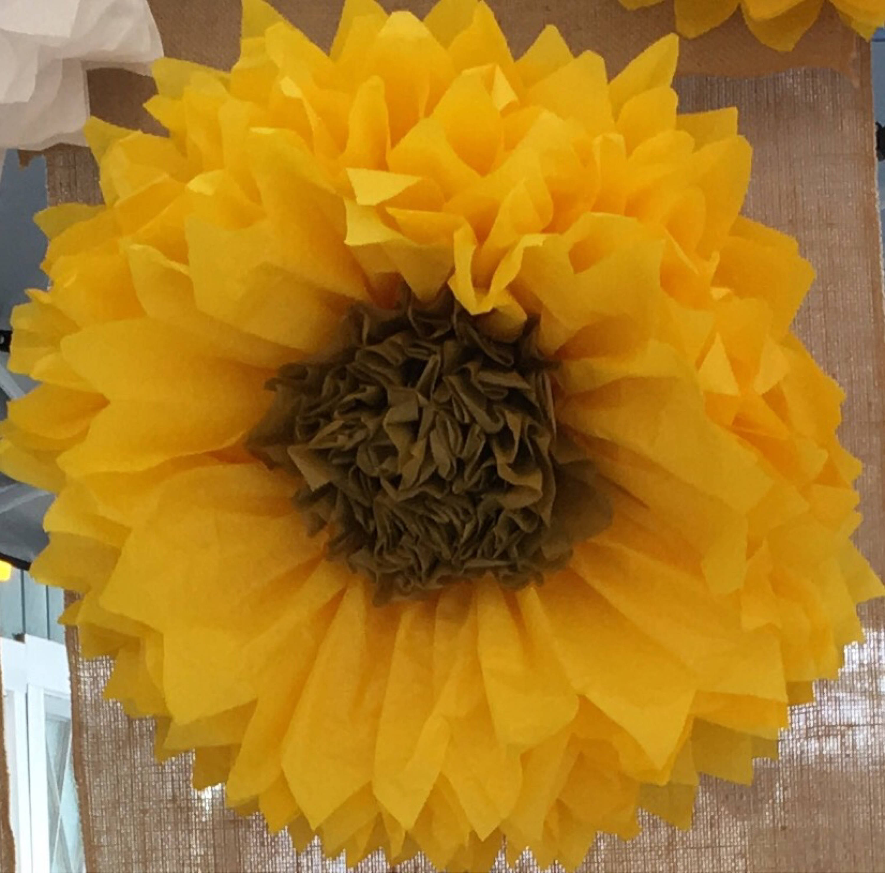 Large 12 Tissue Paper Sunflower with Gold Center Fall